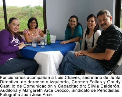 Colegio de Periodistas y Sindicato de Periodistas, Margareth Arce Orozco, Silvia Calderón, Gaudy Castillo, Carmen Fallas y Luis Chaves 